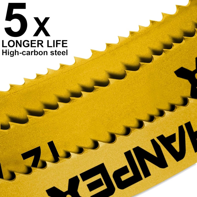 Hanpex Hacksaw Replacement Blades (10 Pack) High Speed 18 TPI - 12" Length Hack Saw Blade - High Carbon Steel (HCS) Cutting Blades - Image 2